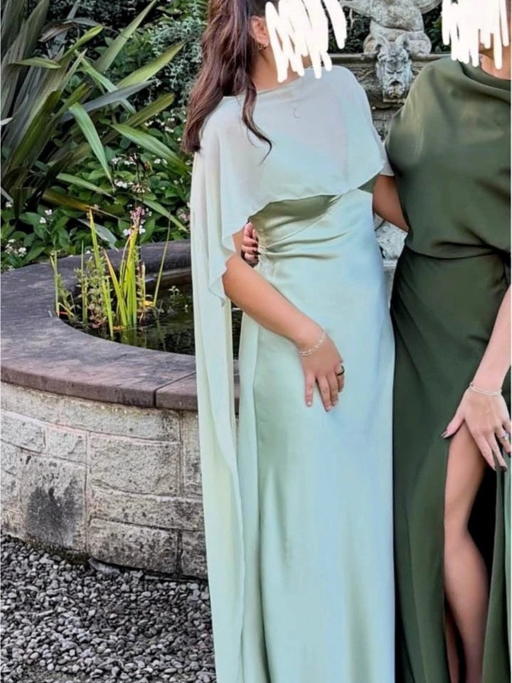 Azazie Dusty Sage A-Line Stretch Satin Dress Maxi Dress